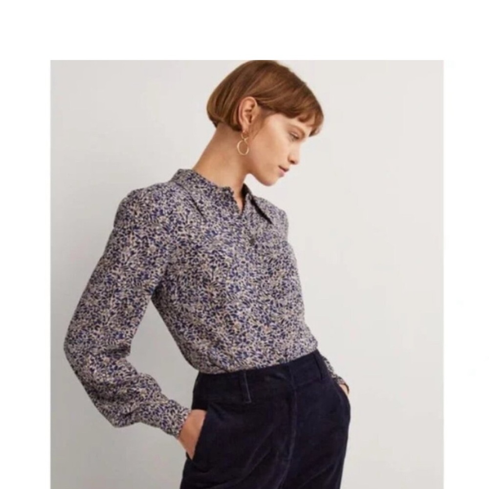 Boden Dart Detailed Fitted Shirt button up blouse 10